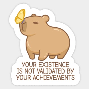 Chill Capybara Quarter Life Crisis Quote Achievement Sticker